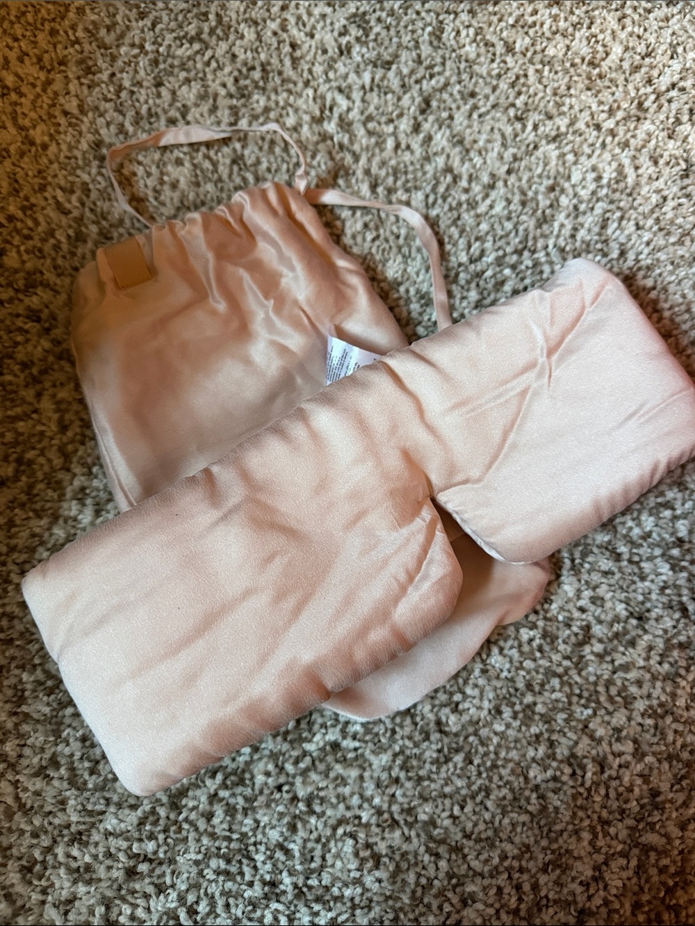 lunya Blush Pink Silk-Feel Bandeau with Matching Pouch
